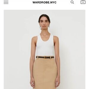 WARDROBE.NYC Ribbed White Tank Top in White XXS